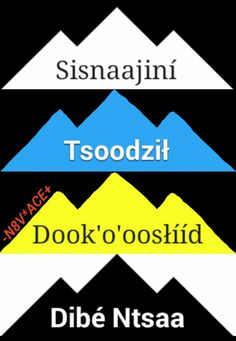 three different colored mountains with the words dok'o ossiid