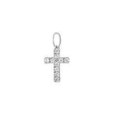 Details: You're viewing a KBD site exclusive collection piece! Everyday, beautiful pieces that make a statement wherever you go! This gorgeous Mini Pave Cross Necklace Charm is set in 14k gold. Minimal yet impactful. Perfect gift for baptisms and christenings. Check out the necklace we suggest, click here! Diamonds: 0.03ct Available in 14k yellow, white, and rose gold Charms are sold individually Necklace is sold separately Made in New York City Please allow 2-3 weeks to process your order For m Classic White Gold Jewelry For Baptism, Elegant Sterling Silver Jewelry For First Communion, Elegant Hallmarked Jewelry For Baptism, Cross Earrings Studs, Rose Gold Charms, 14k Yellow Gold Necklace, Charm Collection, Beaded Cross, Personalized Gifts For Kids