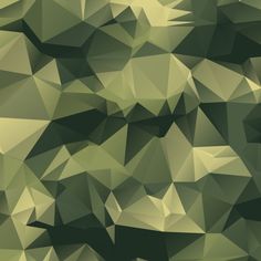 an abstract green and yellow background with low - poly shapes in the center, including triangulars