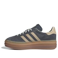 (WMNS) adidas Gazelle Bold 'Grey Magic Beige Gum' IE0428 Grey Magic, Adidas Gazelle Bold, Gazelle Bold, Samba Outfit, Limited Edition Sneakers, Grey And Beige, Adidas Gazelle, Stylish Sneakers, Sport Sneakers