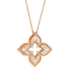 Check out the deal on Roberto Coin Venetian Princess Flower Petite Rose Gold Pendant with Diamonds, 18" at Borsheims Luxury Rose Gold Pendant Necklace, Luxury Rose Gold Fine Jewelry Necklace, Luxury Jewelry With Rose Cut Diamonds, Luxury Rose Gold Necklaces, Rose Gold Flower Pendant Necklace In Fine Jewelry Style, Luxury Diamond Flower Pendant Necklace, Luxury Gold Diamond Necklace In Flower Shape, Luxury Rose Gold Flower Pendant Necklace, Formal Rose Gold Necklace With Flower Pendant