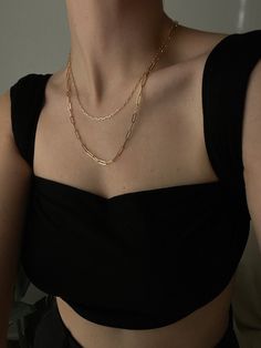 She is bold without the bulk. Designed to be a building block—layer or wear alone. Shop the thicker Mini Link Chain Necklace, or the thinner Pico Link Chain Necklace.Complete the look with the Carter Flat Herringbone Chain I. Links are semi hollow for a light and comfortable fit.Lobster clasp closure. 14k solid gold—alwaysWeight: Approx 4.6gWidth: 3mmLink measurements: 9mm x 3mm Everyday Double Chain Rose Gold Jewelry, Modern Jewelry With Paperclip Chain For Layering, Minimalist Everyday Jewelry With Double Chain, Everyday Jewelry With Double Chain And Rectangular Links, Gold Chain Necklace With Rectangular Links For Layering, Everyday Jewelry With Double Rectangular Links, Everyday 14k Gold Chain Necklace With Rectangular Links, Minimalist Double Chain Jewelry For Formal Occasions, Rectangular Link Gold Chain Necklace For Layering