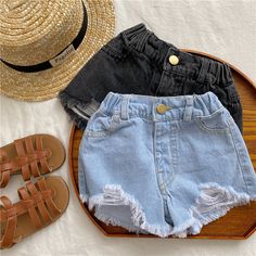 New Baby Girl Denim Shorts Summer Fashion Hole Foreign Style Cowboy Pants Kids Korean Shorts 1-6 Shorts Korean, Cowboy Pants, Korean Shorts, Casual Summer Pants, Girls Denim Shorts, Summer Shorts Denim, Clothes Jeans, Ripped Denim Shorts, Girls Shorts