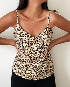 Anita Camisole Sizes 6-24 Top Digital PDF Sewing Pattern | Etsy Leopard Print V-neck Blouse For Summer, Summer Leopard Print V-neck Blouse, V-neck Top With Built-in Bra For Day Out, Chic Scoop Neck Top With Built-in Bra, Trendy V-neck Tops With Adjustable Straps, Vacation Tops With Built-in Bra And V-neck, Spring Scoop Neck Printed Top, Spring Printed Top With Scoop Neck, V-neck Top With Adjustable Straps For Day Out