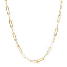 This classic 10k gold chain necklace makes a lovely addition to any wardrobe. This classic 10k gold chain necklace makes a lovely addition to any wardrobe. Metal: 10k gold Chain length: 18 in. Packaging: boxed Finish: polished Chain type: Paper clip Please note, due to the high value of this item, a signature may be required upon delivery. Size: 18". Color: Yellow. Gender: female. Age Group: adult. Gold Chain Paperclip Necklace For Gifts, 14k Gold Paperclip Chain Necklace For Anniversary, 14k Yellow Gold Paperclip Chain Necklace, Delicate 14k Gold-filled Paperclip Chain Necklace, 14k Gold-filled Yellow Gold Paperclip Chain Necklace, Paper Clip Chain Necklace, 10k Gold Chain, Gold Paper, Gold Chain Necklace