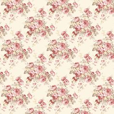 an old fashioned wallpaper with pink roses on it