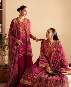 Brand: XENIA FormalsProduct Code: RUL-24-01 ARISACollection: Raahi by Xenia Formals Unstitched Luxury CollectionFabric: Chiffon DESIGN DETAILS: Embroidered Printed Chiffon Front 36 Inches Printed Chiffon Back 36 Inches Embroidered Printed Chiffon Sleeves 22 Inches Embroidered Sleeves Patch 1 Magenta Embroidered Sleeves Patch 2 Orange Embroidered Sleeves Patch 3 Rust Embroidered Neck Patch Embroidered Front And Back Patch 1 Magenta Embroidered Front And Back Patch 2 Rust Embroidered Printed Chiffon Dupatta 2.75 Yards Embroidered Dupatta Patch 4 Sides Rawsilk Trouser 2.50 Yards DISCLAIMER:* Lining, Laces, and Tassels are not included in unstitched variants.* Embellishment items in stitched outfits are subject to market availability.* Unstitched includes fabric Only * Stitched will be the sam Chikankari Embroidery Jamawar Palazzo Set, Transitional Season Unstitched Suit With Dupatta, Unstitched Suit With Resham Embroidery In Georgette, Georgette Dupatta With Dabka Work, Semi-stitched Lawn Suit With Intricate Embroidery, Unstitched Suit With Dabka Work In Georgette, Transitional Georgette Lawn Suit, Transitional Georgette Salwar Kameez, Red Lawn Suit With Chikankari Embroidery