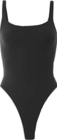 Sleek Sports Bodysuit With Stretch, Sleek Stretch Sports Bodysuit, Sleek Stretch Bodysuit For Sports, Sleek Sports Bodysuit Stretch Fit, Sleek Black Leotard With Lined Body, Black Minimal Stretch Bodysuit For Swimming, Sporty High Stretch Black Bodysuit, Black High-stretch Sporty Bodysuit, Black High Stretch Sporty Bodysuit