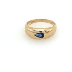 The Riley features a beautifully cut teardrop sapphire encased in a dome style gold band. Blue Sapphire symbolized truth, sincerity and loyalty. 14k yellow gold 2.47 grams Sapphire 0.51 Size 7 Dome Ring, Domed Ring, Fine Earrings, Chain Ring, Ring Collections, Gold Band, Chain Pendants, Gold Bands, Sales Gifts