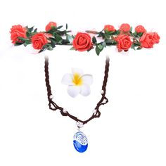 PRICES MAY VARY. 3 pcs set:you can get a princess necklace,a red flower headband, a white hair clip necklace length:45+5cm/18 inches,headband is adjustable Deserve to buy:perfect gift choice for party cosplay,birthday. 30-days free customer service:pls feel free to contact us if you have any question Moana Halloween Costume, Homemade Costumes For Kids, Moana Cosplay, Moana Necklace, White Hair Clip, Red Flower Headband, Heart Of Te Fiti, Moana Movie, Te Fiti