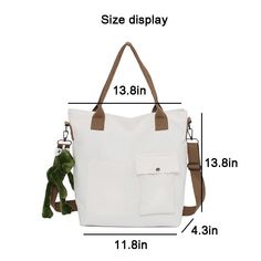 SPECIFICATIONSStyle: FashionShape: Casual TotePattern Type: SolidOrigin: CN(Origin)Occasion: VersatileNumber of Handles/Straps: ThreeMain Material: CanvasLining Material: PolyesterItem Type: HandbagsInterior: Interior Slot PocketInterior: Cell Phone PocketHardness: SoftHandbags Type: Messenger BagsGender: UnisexExterior: Solid BagClosure Type: zipperSolid color multi-pocket canvas messenger bagLength: 11.8in Width: 4.3in Height: 13.8inFabric：canvasFunction：One shoulder/Portable/CrossbodyFans exc Trendy Shoulder Bag With Pockets, Travel Hobo Bag With Pockets, Handheld Hobo Bag With Pockets For Travel, Large Capacity Cotton Crossbody Shoulder Bag, Trendy Bucket Bag With Pockets For School, Beige Shopping Bag With Pockets, Trendy School Bucket Bag With Pockets, Everyday Bucket Bag With Double Handle And Pockets, Rectangular Shoulder Bag With Pockets For Shopping