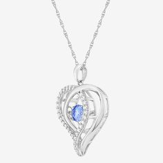 Features: Quick ShipJewelry Closure: Spring Ring ClaspSetting: ProngShape: HeartStone Cut: RoundStone Millimeter Measurement: 5.5 Mm LengthMetal Color: WhiteChain Length: 18 InchPendant Length: 24.5mmChain Construction: RopeCare: Wipe CleanStone Type: 32 Cubic ZirconiaMetal: Sterling SilverNecklace Type: Pendant NecklacesCountry of Origin: Imported Cubic Zirconia Gemstone Heart Pendant Necklace, Heart-shaped Cubic Zirconia Jewelry With Accent Stones, Sapphire Heart Cut Necklace Fine Jewelry, Sapphire Teardrop Pendant Necklace In Cubic Zirconia, Sapphire Heart Pendant Birthstone Jewelry, Cubic Zirconia Heart Cut Birthstone Jewelry, Sapphire Diamond Heart Cut Necklace, Sapphire Heart Cut Birthstone Jewelry, Heart Cut Sapphire Birthstone Jewelry