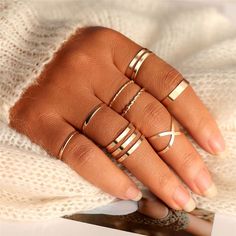 Item Type: Women Ring Material: Zinc Alloy Gender: Women Surface Width: 2 mm / 0.08 inch Weight: 8 g / 0.02 lbs Color: Silver, Gold, Rose Gold Package Includes: 8 x Ring Classic Romantic Style, Fashion Ring Set, Rings Set For Women, Geometric Rings, Geometric Ring, Bohemian Rings, Finger Rings, Rings Set, Fashion Ring