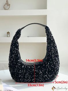 BirdinBag - Sparkling Sequin Dinner Bag: Elegant, Portable Shoulder Bag for Special Occasions Bag Elegant, Novelty Bags, Details Pictures, Inch Bag, Word Wrap, Bag Bag, Evening Bags, Bags Shoulder, Polyester Material