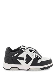 Upper, 100% leather Lining, 14% leather, 86% polyester Sole, 100% rubber | Off-White Women's White/black out Of Office Sneakers in White Black | SS24 Outdoor Synthetic Sneakers With Contrast Sole, Black Nylon Sneakers With Contrast Sole, Casual Nylon Sneakers With Contrast Sole, Modern Low-top Nylon Sneakers, Modern White Nylon Sneakers, Casual Synthetic Skate Shoes With Translucent Outsole, Casual Sneakers With Medium Fit In Synthetic, Casual Synthetic Sneakers With Medium Fit, Nylon Sneakers With Vulcanized Sole And Round Toe