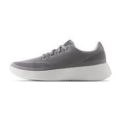 Made to Go with the flow, our fan-fave sneaker keeps its signature breathable comfort while hitting the refresh button with a new elevated aesthetic and more springy support. | Allbirds Women's Tree Runner Go, Comfortable Walking Shoes, Grey, Size 8.5 Summer Trainers, Tread Lightly, Round Toe Sneakers, Comfortable Walking Shoes, Lipstick Bag, Go With The Flow, Shoes Grey, Floral Shoes, Mens Scarves