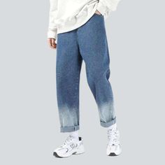 Introducing our Y2K-style Men's Baggy Jeans from the 2023 Spring-Summer Collection ââ‚?a classic ageless with a fashion twist!Distinctive Features: Y2K Style: These jeans don't just bring back the nostalgia of the early 2000s; they bring to life the best of that era's vogue. Get ready to make a statement! Dip-dyed: A unique touch to this ageless everlasting ââ‚?a playful dip-dye effect that adds a hint of vibrancy to your outfits. Baggy: Whether you're styling them for a night out or a lazy Sund Baggy Jeans For Men, How To Make Dip, Outfits Baggy, Current Trends, Lazy Sunday, Style Clothes, Short Legs, Jeans Online, Wearing Clothes