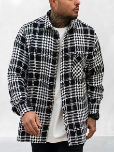 Description SKU：F1105135Material：FlannelComposition: 70% Cotton+30% PolyesterMachineWashable:YesPackage Include: Jackets OnlyConvenient model. suitable for everyday use and for special occasions.Itgoeswellwithavarietyofjeansandtrousers.Size Chart(CM)SizeUSLengthBustSleeve LengthShoulderS3673.51096145.5M38751146247L4076.51196348.5XL427812464502XL4479.51296551.53XL46811346653Size Chart(INCH)SizeUSLengthBustSleeve LengthShoulderS3628.942.924.017.9M3829.544.924.418.5L4030.146.924.819.1XL4230.748.825.219.72XL4431.350.825.620.33XL4631.952.826.020.9 Plaid Collared Outerwear For Winter, Collared Plaid Winter Outerwear, Black Casual Collar Outerwear For Fall, Black Outerwear With Casual Collar For Fall, Fall Shacket For Streetwear With Buttons, Fall Streetwear Shacket With Buttons, Fall Streetwear Shacket, Black Flannel Button-up Outerwear, Plaid Button-up Winter Outerwear