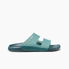 Men's Oasis Double Strap Water Friendly Sandal in Ether | REEF® Open Toe Slides For Outdoor Beach Season, Open Toe Slides For Beach Season And Outdoor, Open Toe Slides For Beach Season, Synthetic Open Toe Jelly Sandals For Outdoor, Beach Slides With Ortholite Insole And Open Toe, Open Toe Synthetic Jelly Sandals For Outdoor, Beach Flip Flops With Ortholite Insole, Outdoor Slip-on Sport Sandals With Gel Cushioning, Green Open Toe Flip Flops For Outdoor