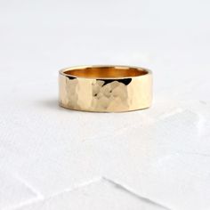 Hammered Men's Band in Gold | Melanie Casey Fine Jewelry Slavic Wedding, Rustic Wedding Ring, Stones Rings, Hammered Gold Ring, Alt Wedding, Rustic Wedding Rings, Gold Ring Wedding, Melanie Casey, Wedding Ring Ideas