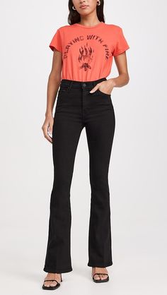 MOTHER The Weekender Jeans | Shopbop Fall Slim Fit Jeans With Zip Fly, Fitted Cotton Jeans With Zip Fly, Chic Fitted Jeans With Zip Fly, Modern Fitted Cotton Flare Jeans, Stretch Cotton Flare Jeans With Five Pockets, Fitted Dark Wash Flare Jeans With Button Zip Fly, Modern Stretch High Rise Jeans, Modern Stretch Flare Jeans With Five Pockets, Fitted Flare Jeans With Zip Fly