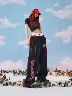 Dodobye Women Wide Leg High Waist Pants Hip Hop Baggy Goth Hippie Side Stripe Casual Sweatpants Y2K Kpop Jogging Sports Trousers 1Measurement In CM size Waist(cm) Hips (cm) Pant Length(cm) S 64cm(25.25") 105cm(41.25") 106cm(41.75") M 67cm(26.5") 109cm(43") 107.5cm(42.25") L 70cm(27.5") 113cm(44.5") 109cm(43") XL 73cm(28.75") 117cm(46") 110.5cm(43.5") SPECIFICATIONS Brand Name Style Y2K Age JUNIOR Origin US(Origin) CN Zhejiang Season All season Waist Type high Decoration Appliques Decoration Pock Jogging Pants Outfit Ideas, Basketball Pants Outfit Women, Harajuku Style Black Pants With Pockets, Harajuku Black Pants With Pockets, Casual Wide Leg Bottoms For Concert, Trendy Black Pants For Cosplay, Black Baggy Harajuku Pants, Black Baggy Harajuku Style Pants, Cotton Wide Leg Bottoms For Concerts