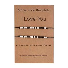 Brand New 2 Piece Morse Code Bracelets. States I Love You. Great Way To Tell Someone You Love Them! Code Bracelets, Code Morse, Presents For Girlfriend, Beaded Bangles Bracelets, Lovers Bracelet, Lucky Jewelry, Bracelet Couple, Sunflower Pendant, Morse Code Bracelet