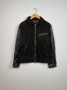 "*ITEM: Jackrose Vintage Japanese Brand Leather Collar Biker Outfits Rock N Roll Rockstar Black Jackrose Kiyokiba Shunzuke Wool Black Jacket Size L *ITEM DETAILS: 👇🏻 Please be aware that all vintage items will usually show a few signs of wear or fading due to age, but anything visible such as stains or holes, and serious flaws have been photographed.For any further information on this item please contact us and we will be happy to help. *SIZE: LARGE *ACTUAL SIZE MEASUREMENT: 👇🏻 *PIT TO PIT(W Edgy Black Outerwear For Concert, Vintage Black Biker Outerwear For Fall, Black Biker Jacket With Zipper For Concerts, Fitted Black Biker Jacket For Concert, Edgy Black Biker Jacket For Concert, Urban Outerwear For Biker Events In Fall, Vintage Black Biker Outerwear For Winter, Black Rock Style Winter Outerwear, Black Biker Jacket For Fall Concert