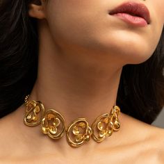 Discover Sandscape Statement Floral Silver Choker | Paksha Jewelry Mood Board, Floral Choker, Bold Statement Jewelry, Choker Designs, Chunky Bead Necklaces, Gold Statement Necklace, Silver Choker, Funky Jewelry, Finger Rings