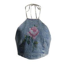 image_0 Sleeveless Y2k Denim Top, Y2k Sleeveless Denim Top, Sleeveless Denim Y2k Top, Trendy Sleeveless Denim Crop Top, Fitted Denim Sleeveless Crop Top, Fitted Denim Halter Neck Top, Y2k Spring Crop Top Halter, Y2k Spring Crop Halter Top, Y2k Spring Halter Crop Top