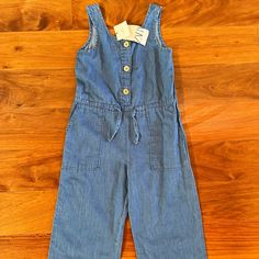 Zara Girls Soft Denim Jumpsuit Romper Front Pockets Drawstring Waist Girls 6 Eu 116cm New With Tags Casual Blue Overalls For Playwear, Cute Denim Overalls For Summer, Spring Blue Jumpsuits And Rompers For Playwear, Blue Casual Jumpsuits And Rompers For Playwear, Blue Overalls For Summer Playwear, Casual Cotton Jumpsuits And Rompers By Zara, Zara Cotton Jumpsuits And Rompers With Pockets, Zara Casual Cotton Jumpsuits And Rompers, Casual Zara Cotton Jumpsuits And Rompers