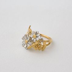 Posy Bloom Bee Ring Modern Gold Ring, Simple Engagement, Bee Ring, Fine Ring, Simple Engagement Rings, Special Ring, Handmade Wire Jewelry, Exclusive Jewelry, Inspired By Nature