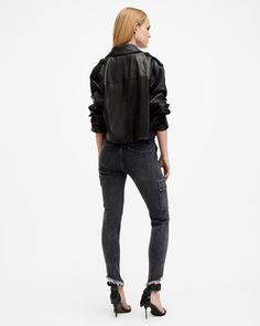 Mix up your rotation in the Duran Jeans. Cut from stretch denim with raw asymmetric shaped hems. They're mid-rise and skinny to flatter the leg. The stretch fabric is super comfy and features four pockets. Tuck in a tee and you're good to go in this iconic jean style.  These jeans are designed to a skinny fit Mid-rise Button closure with zip fly Raw asymmetric hems Cargo patch pocket Stretch denim Classic five pocket styling Reinforced pockets Horizontal darts and seam detail Jeans Trousers Women, Loungewear Outfits, Denim Cargo, Sweater Sale, Cargo Jeans, Sweaters And Jeans, Denim Outfit, Jeans For Sale, Jacket Sale