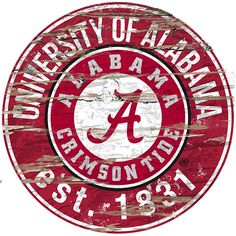 the university of alabama sign is painted on wood