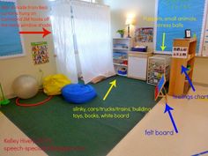 an image of a child's playroom with toys and other things in it