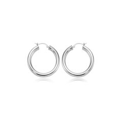 Carla Medium Tube Hoop - Sterling Silver Earrings Sterling Silver 4X30mm S/D Tube Earrings Measures: 0.155 inch wide x 1.145 inch long Jewelry Type: Hoop Earrings, Tube Hoop Earrings Metal: Sterling Silver Made in the USA with a Lifetime Guarantee Carla Medium Tube Hoop Earrings Classic Small Hoop Pierced Earrings, Minimalist Round Earrings With Shiny Finish, White Gold Round Earrings With Shiny Finish, Round White Gold Earrings With Shiny Finish, Classic Round Hoop Earrings Pierced, Pierced Round Hoop Earrings In White Gold, Classic Pierced Hoop Earrings For Anniversary, Round Earrings With Shiny Finish For Anniversary, Pierced Round White Gold Hoop Earrings