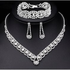 Gender:Women's; Diameter:11.02(Approx.28cm); Shape:Round; Style:Elegant,Fashion; Jewelry Type:Bridal Jewelry Sets; Occasion:Gift,Wedding; Material:Alloy; Length of Earrings:3; Length of Bracelet:17; Length of Necklace:26; Design:Fancy; Listing Date:04/07/2024 Elegant Crystal Bridal Sets For Party, Elegant White Bridal Sets For Party, Elegant Crystal Bridal Sets For Marriage, White Bridal Sets For Formal Occasions, Elegant Bridal Sets For Marriage, Cheap Jewelry, Fashion Elegant, Bridal Jewelry Sets, Trendy Jewelry