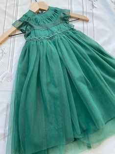 Hunter Green Lace Dressbaby Girl Dress flower Girl | Etsy Green Tulle Dress For Garden Party, Princess Style Summer Tutu Dress With Tulle, Summer Princess Style Tutu Dress In Tulle, Summer Princess Style Tulle Tutu Dress, Summer Princess Fairy Dress With Tulle Skirt, Elegant Ruffled Princess Dress For Garden Party, Summer Princess Style Fairy Dress With Tulle Skirt, Elegant Princess Dress With Ruffles For Garden Party, Sleeveless Lace Trim Tutu Dress For Spring