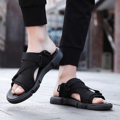 Color: Other,Black Closure Type: Velcro Feature: Slip Resistant,Two-ways Size: US 10.5,US 8,US 9,US 10,US 11,US 7.5,US 8.5,US 6.5 Shoes Type: Outdoor Sandals,Beach Sandals Toe Type: Opened Upper Material: Mesh,Cloth Outsole Material: Rubber Casual Summer Flats, Casual Beach Sandals, Men Sandals, Sandals Beach, Outdoor Sandals, Casual Flat Shoes, Beach Sandals, Mens Slippers, Mens Sandals