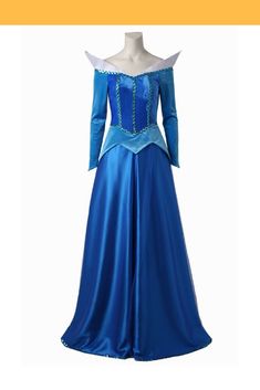 Sleeping Beauty Aurora In Blue With Velvet Sleeves Cosplay Costume Disney Princess Inspired Dresses, Sleeping Beauty Cosplay, Blue Dress Costume, Sleeping Beauty Dress, Sleeping Beauty Costume, 90s Inspired Outfits, Queen Outfit, Disney Princess Dresses, Disney Inspired Fashion