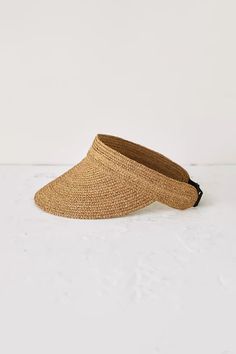 Fibflx Women's Packable Straw Sun Visor with Adjustable Closure Spring Adjustable Natural Fiber Sun Hat, Adjustable Natural Fiber Sun Hat For Spring, Adjustable Summer Straw Hat With Open Weave, Adjustable Open Weave Summer Straw Hat, Spring Adjustable Natural Fiber Straw Hat, Adjustable Natural Fiber Straw Hat For Spring, Casual Natural Straw Hat With Open Weave, Casual Open Weave Natural Straw Hat, Adjustable Jute Straw Hat For Summer