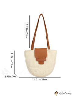 BirdinBag - Stylish Beige Woven Straw Shoulder Bag for Your Ultimate Beach Getaway Beach Vacation Accessories, Vacation Accessories, Beach Getaway, Inch Bag, Beach Getaways, Word Wrap, Save The Planet, Bag Bag, Beach Vacation