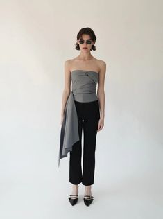 Jamie Tweed Top - Verafied New York Grey Tube Top, Strapless Blouse, Tweed Top, Blazer And Shorts, Boot Bag, Princess Seams, Princess Seam, Woven Bag, Top Sales