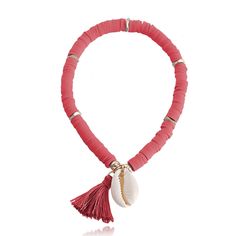 Style: Europe and America Material: Alloy Fashion Element: Tassel, Geometric Beach Jewelry With Colorful Beads In Red, Red Jewelry With Colorful Beads For The Beach, Beach Red Jewelry With Colorful Beads, Red Round Beads Jewelry For Vacation, Bohemian Red Beaded Bracelets For Vacation, Bohemian Coral Jewelry For The Beach, Bohemian Coral Jewelry For Beach, Coral Bohemian Beach Jewelry, Red Beaded Bracelets For Summer Vacation