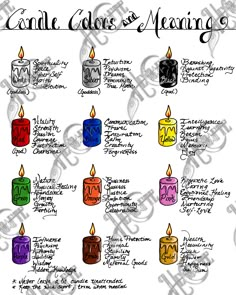 BOS Candle Colors and Meaning - Etsy Cyprus Candle Colors, Candle Color Meanings, Candle Magic Spells, Wiccan Magic, Spell Jars, Grimoire Book, Wiccan Spell Book, Candle Magick, Spell Books