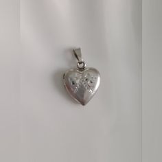 Vintage Sterling Silver 925 Heart Locket Small Dainty Minimalist Pre Owned in Good Condition  inscription on back "21/6/75" Silver Heart Pendant Bracelet For Anniversary, Minimalist Silver Heart Bracelet For Anniversary, Engraved Silver Heart Bracelet For Wedding, Silver Open Heart Bracelet For Wedding, Engraved Heart Bracelet In Sterling Silver, Engraved Sterling Silver Heart Bracelet In White Gold, Engraved Heart Bracelet In White Gold Sterling Silver, Engraved White Gold Sterling Silver Heart Bracelet, Sterling Silver Engraved Heart Bracelet For Wedding