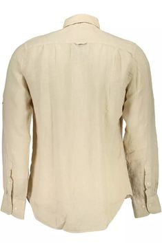 Elevate your wardrobe with the Gant Regular Long Sleeve Shirt, a testament to timeless style and comfort. Crafted from 100% breathable linen, this beige shirt boasts an Italian collar, a structured double pocket design, and 1 button cuffs that add a dash of sophistication to your ensemble. The iconic Gant logo subtly adorns the garment, ensuring your look resonates with brand prestige. Perfect for any occasion where the dress code calls for a smart touch, this shirt is sure to be a staple in you White Waistcoat, Gant Logo, Men Parka, Beige Shirt, Linen Men, Wool Vest, Denim Jacket Men, Pocket Shirt, Modern Man