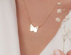 "Butterfly Necklace, Mothers Day Gift, Christmas Gift, Initial Necklace, Letter Necklace, Butterfly Pendant, Gift for Her, Personalized Gift This simple yet beautiful letter necklace makes a precious birthday gift that you can personalized to add a sweet touch. Show your appreciation for your loved one with this meaningful detail or use it to complement your outfit. * Material: High Quality 925 Sterling Silver and 14k solid gold * Finished Color: Sterling Silver,Rosegold Filled or 14K Gold Fille Personalized Charming Charm Necklaces As Gift, Charm Necklaces With Hallmark As Gift, Butterfly Pendant Necklace For Mother's Day, Charming Personalized Necklaces As A Gift, Charming Personalized Necklaces For Mother's Day, Charming Personalized Necklace For Mother's Day, Personalized Charming Necklace For Mother's Day, Charming Valentine's Day Gift Necklaces, Dainty Butterfly Necklace For Mother's Day Gift