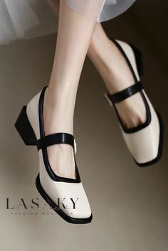 Lasaky - Chic and Timeless Mary Jane Shoes Featuring a Classic Block Heel and Low Heel. Women's Mary Jane Shoes, Heels Elegant, Zapatos Mary Jane, Rough Heels, Womens Mary Janes, Mary Jane Shoes Womens, Elegant Ladies, Buckle Shoes, Mary Jane Heels