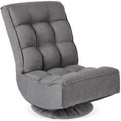 the reclining chair is upholstered and ready to be used in any room